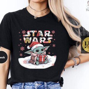 StarWars Christmas Tee, BabyYoda Merry Christmas Shirt, Santa BabyYoda Tee